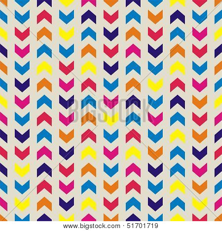 Aztec Chevron seamless vector colorful vector pattern, texture or background with zigzag stripes.