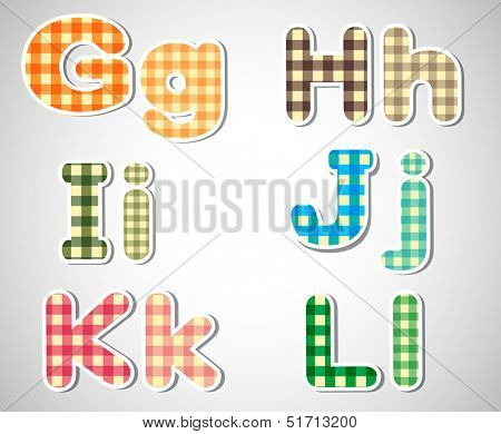 Illustration of the colorful alphabet letters on a silver background