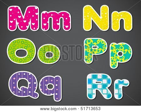 Illustration of the alphabet letters on a gray background 