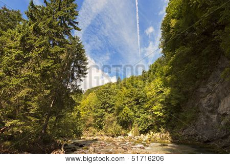 Slizza (gailitz) River Canyon In Tarvisio Italy