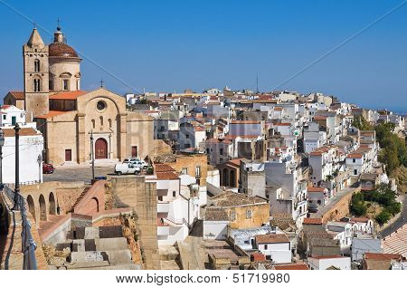 Panoramic view of Pisticci. Basilicata. Southern Italy.