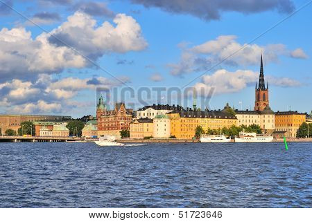 Stockholm. Island Riddarholmen  At Sunset