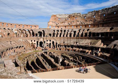 Inside the Colosseum of Rome, Italy