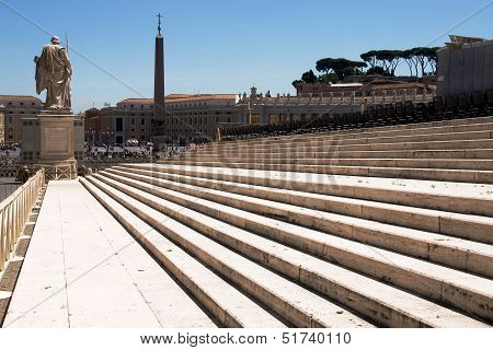 Stairs at St. Peter's square in Vatican City, Italy
