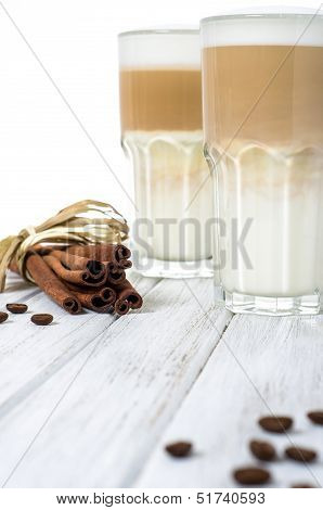 Latte Macchiato In A Glass