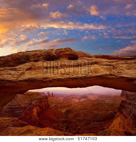 Mesa Arch in Canyonlands National Park Utah USA sunrise photo mount