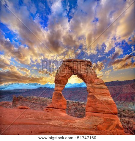 Arches National Park Delicate Arch sunset in Moab Utah USA photo mount