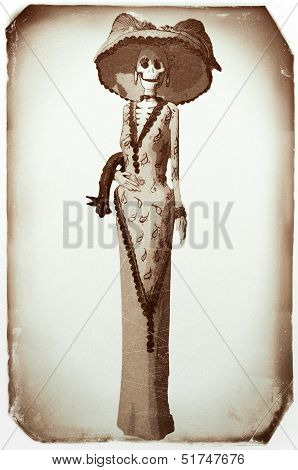 Catrina Day of the dead Vintage Photo