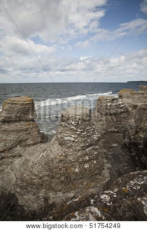 Eroded limestone formations