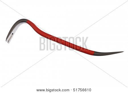Red crowbar isolated on a white background