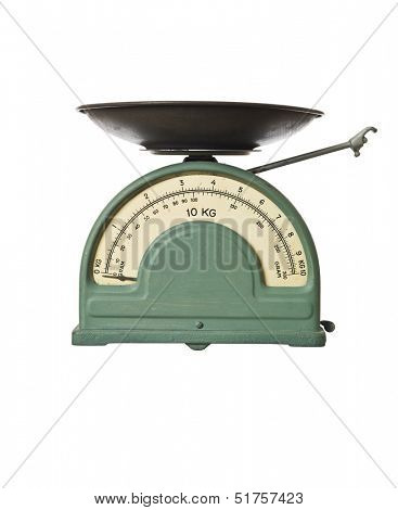 Retro weight scale isolated on a white background