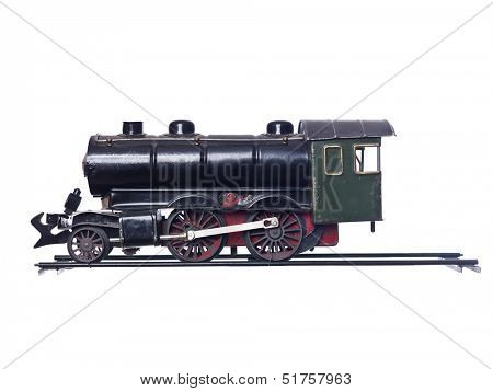 Vintage Train Set isolated on white Background