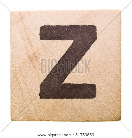 Block with Letter Z isolated on white background