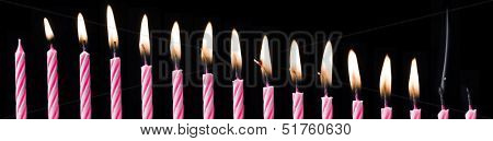 Time Lapse of a Birthday Candle on black background