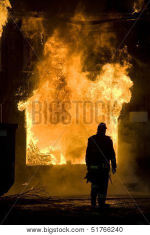 Apartment building on Fire at Night time