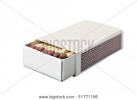 Box of Safety Matches on white background