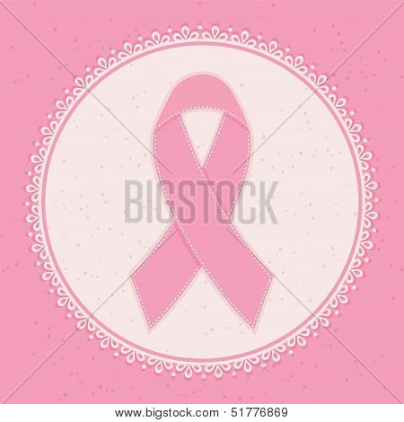 Breast Cancer Awareness Ribbon. Vector illustration.