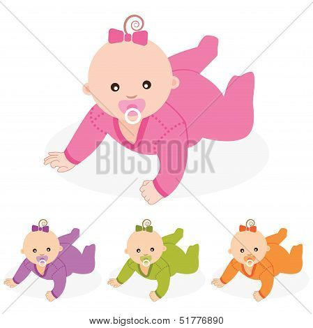 Baby girl.Vector illustration.