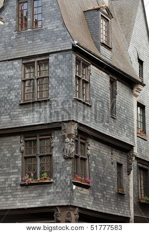 Half-timbered house in Tours Loire Valley France