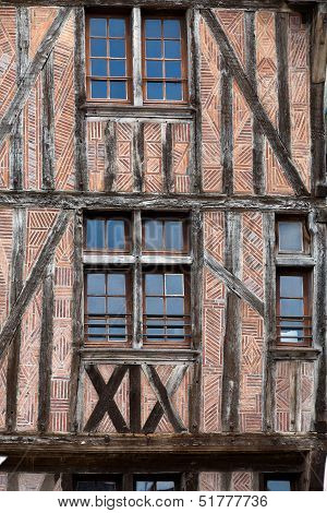 Half-timbered house in Tours Loire Valley France