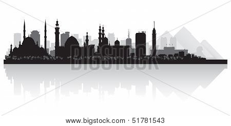 Cairo Egypt City Skyline Vector Silhouette