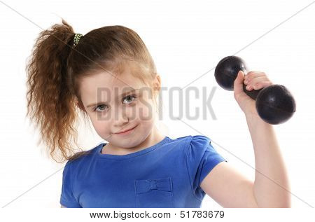 Girl Lifting Dumbbells