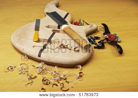 Bass Guitar Under Construction