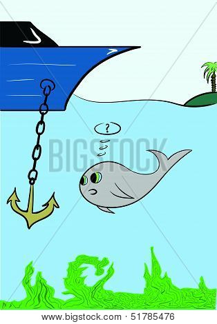 Whale and anchor