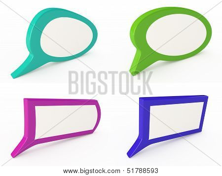 Set of colorful speech bubbles