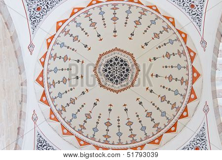 Decoration Of Ceiling in Suleymaniye Mosque, Istanbul