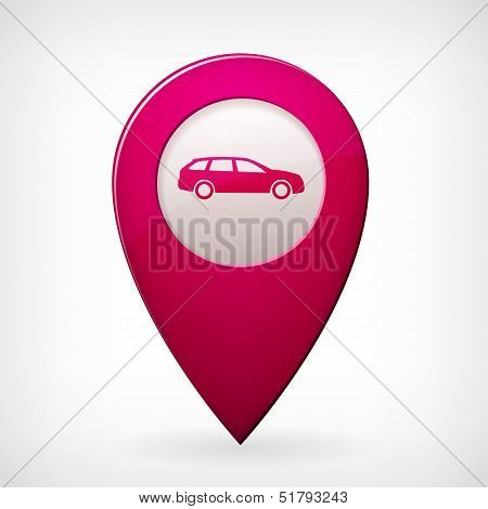 Purple Vector Map Car Pointer