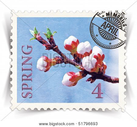 Label For Seasonal Products Ads Or Calendars Stylized As Post Stamp