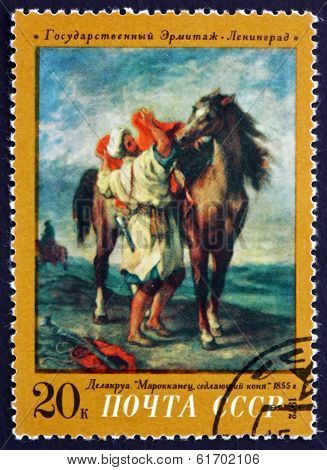 Postage Stamp Russia 1972 Moroccan Saddles His Horse, By Delacro