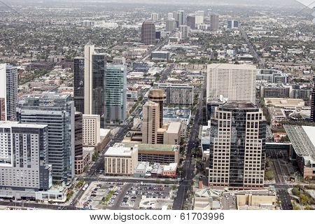 aerial view of downtown Phoenix, Arizona