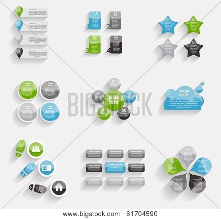 Collection of Infographic Templates for Business Vector Illustra