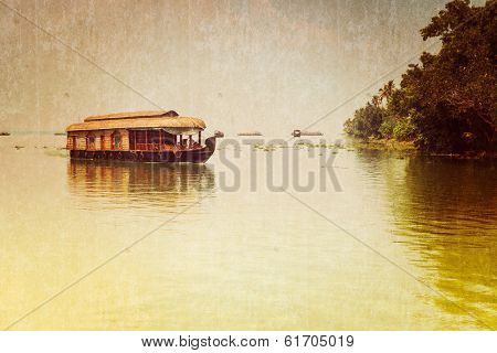 Traditional Inian house boat .Kerala