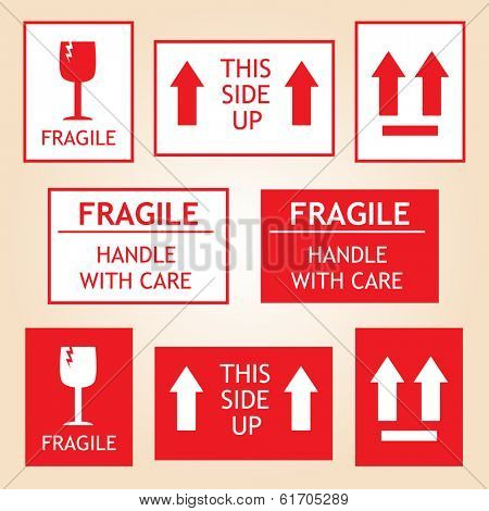 Fragile Shipping Labels. (EPS vector version also available in portfolio)