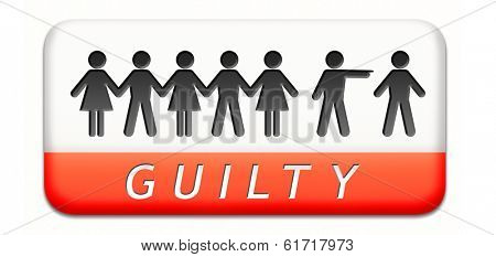 guilty as charged guilt and convicted for a crime in court