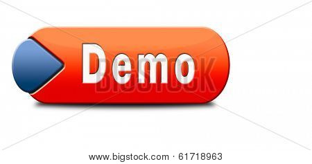 Demo download button or icon for free trial demonstration