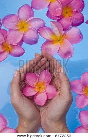 Mani e ・una In una piscina termale
