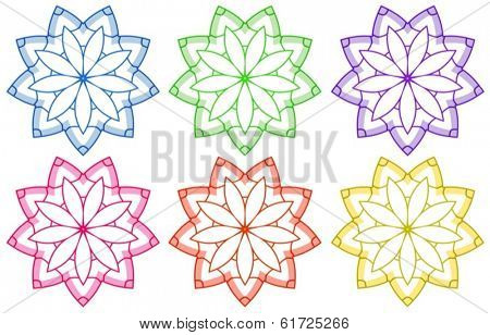 Illustration of the floral patterns on a white background