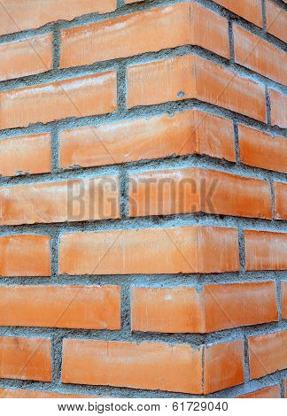 Background Fragment Of A Brick Wall, Corner.