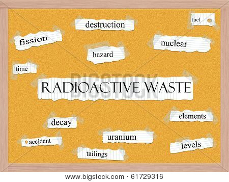 Radioactive Waste Corkboard Word Concept