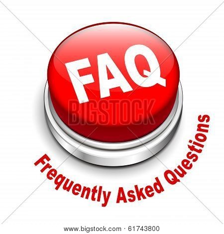 3D Illustration Of Faq (frequently Asked Questions) Button