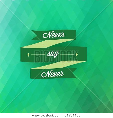 abstract green background with the inscription