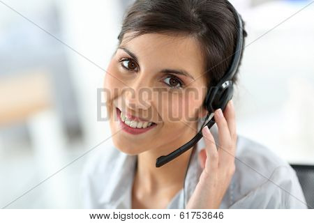 Portrait of beautiful customer service representative