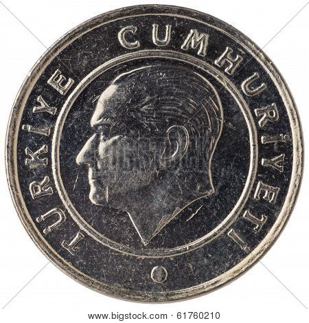 25 Turkish Kurus Coin, 2011, Face