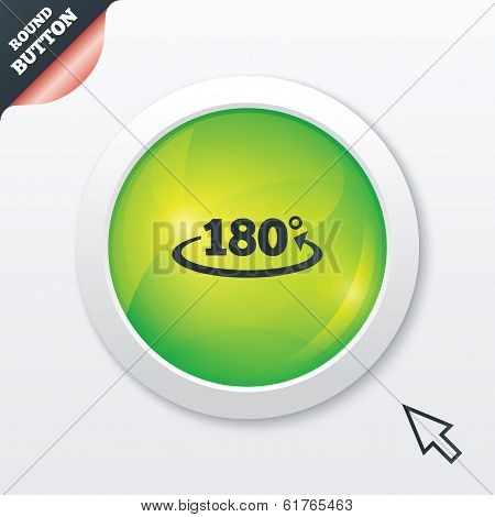 Angle 180 degrees sign icon. Geometry math symbol