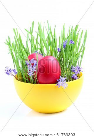 Easter Composition On The White Background.
