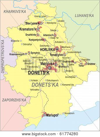 Map Of Donetsk Oblast